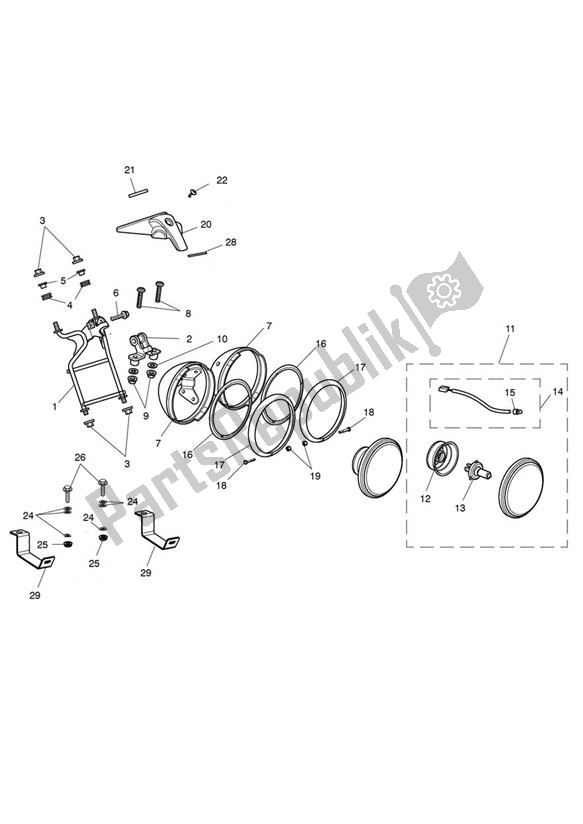 Todas las partes para Faro de Triumph Rocket III Roadster 2294 2010 - 2017