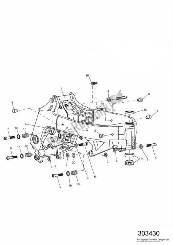 Toutes les pièces pour le Main Frame Assembly du Triumph Sprint ST 955I UP TO VIN 139276 1999 - 2001