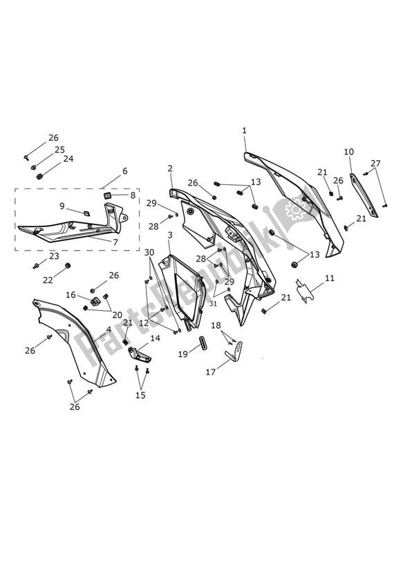 Tutte le parti per il Fairing Left - Explorer Xc del Triumph Explorer XC 1215 2012 - 2016