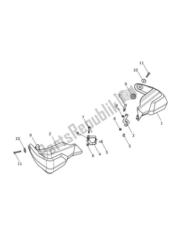 Alle onderdelen voor de Hand Guard - Explorer Xrt van de Triumph Explorer XRT 1215 2015 - 2017