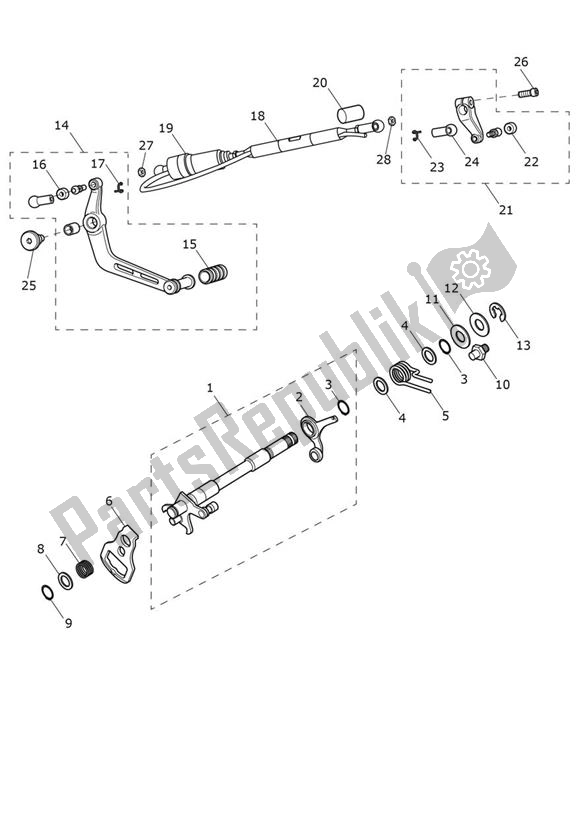 Tutte le parti per il Gear Selection Shaft del Triumph Street Triple R From VIN 982752 765 2021 - 2024