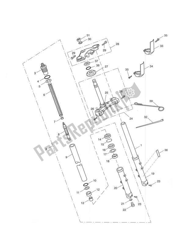 Wszystkie części do Przednie Zawieszenie Triumph Daytona 600 & 650 599 2003 - 2005