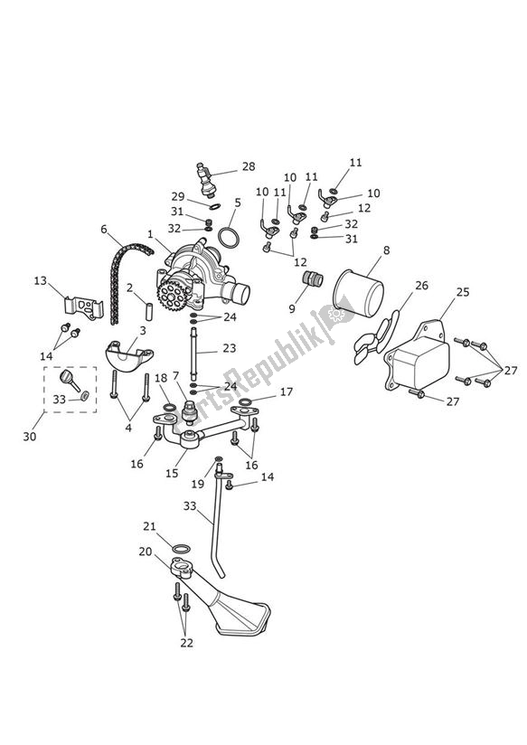 Wszystkie części do Oilpump Lubrication Triumph Daytona R From VIN 564948 675 2017 - 2018