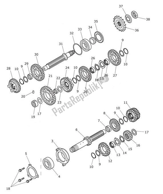 All parts for the Gears of the Triumph Tiger XRX From VIN 855532 1215 2018 - 2021