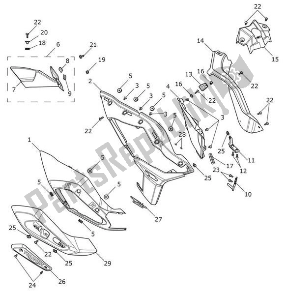 Todas as partes de Fairing Right do Triumph Tiger 1200 XCA 1215 2018 - 2021