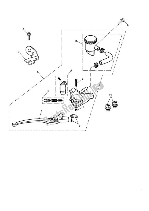 All parts for the Master Cylinder Assy Front of the Triumph Sprint GT 1050 2011 - 2016