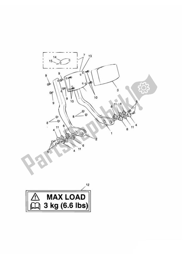 Tutte le parti per il Sissybar del Triumph Adventurer UP TO VIN 71698 885 1996 - 1998