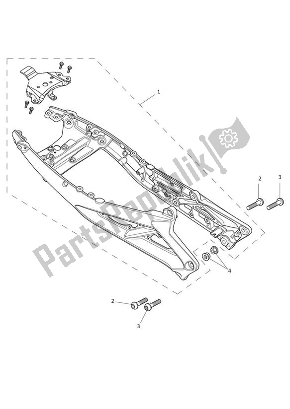 All parts for the Rear Frame Assembly Rx of the Triumph Street Triple R & RX From VIN 560477 675 2012 - 2016