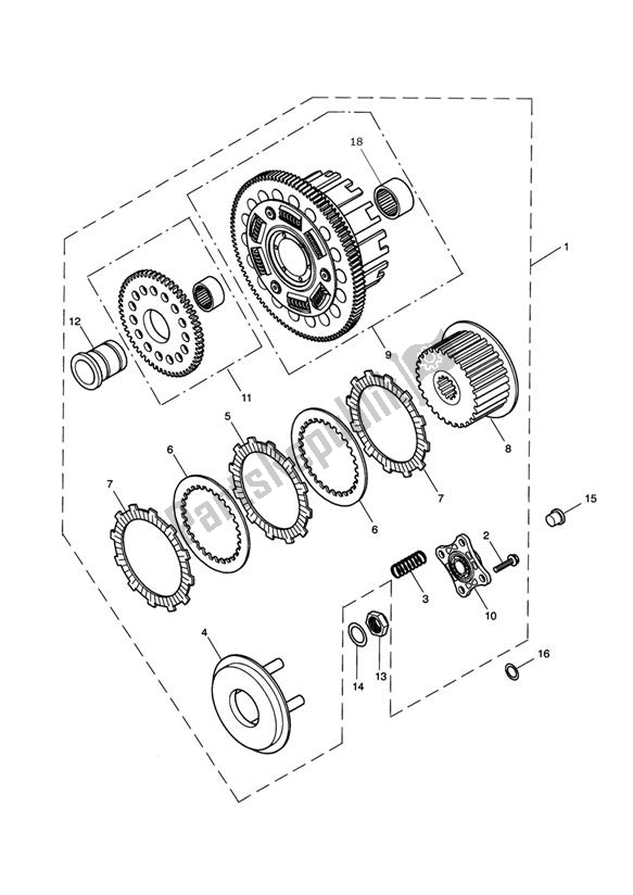 Todas as partes de Embreagem do Triumph Speedmaster EFI UP TO VIN 469049 865 2007 - 2011