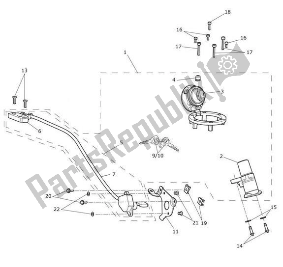 All parts for the Lockset Ignition of the Triumph Speed Triple S From VIN 867685 1050 2018 - 2021