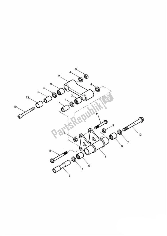 All parts for the Rear Suspension Linkage of the Triumph Sprint ST 955I UP TO VIN 139276 1999 - 2001