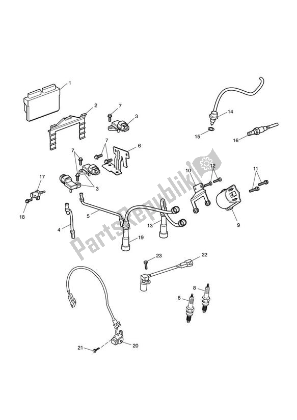 Alle onderdelen voor de Engine Management van de Triumph Bonneville & SE From VIN 380777 865 2009 - 2015