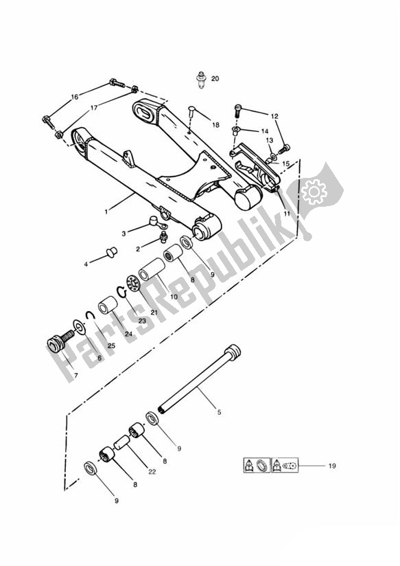 Wszystkie części do Swingarm From Vin101854 Triumph Legend TT 885 1998 - 2001