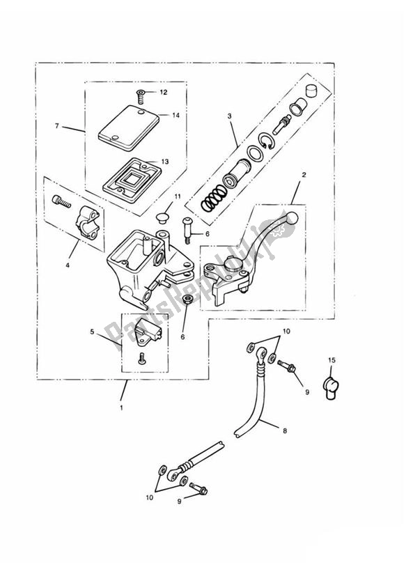 All parts for the Clutch Control of the Triumph Trophy UP TO VIN 29155 1215 2012 - 2017