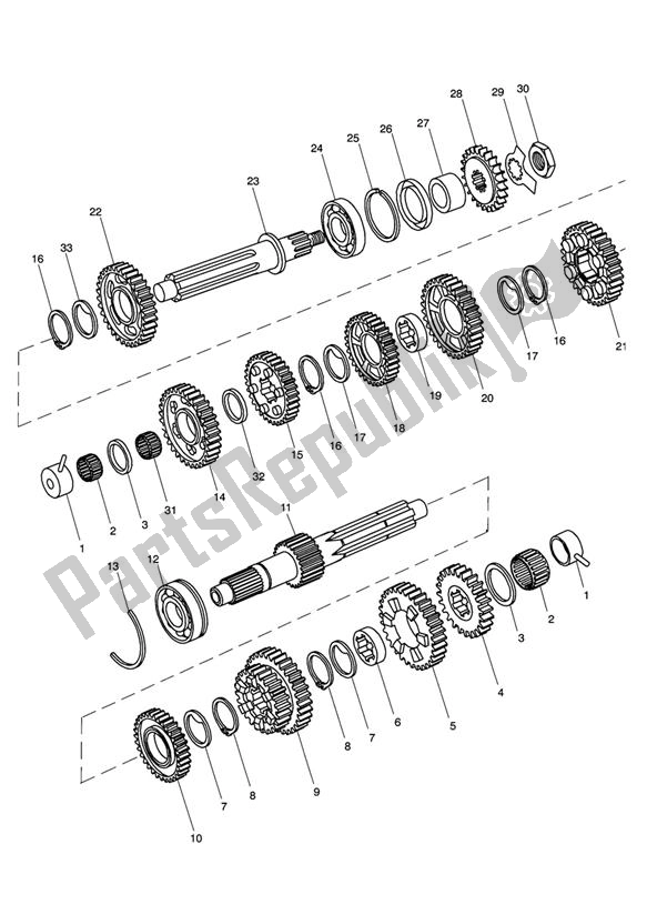 Toutes les pièces pour le Gears From Engine 220358 du Triumph Tiger 955I Cast Wheels 2001 - 2006