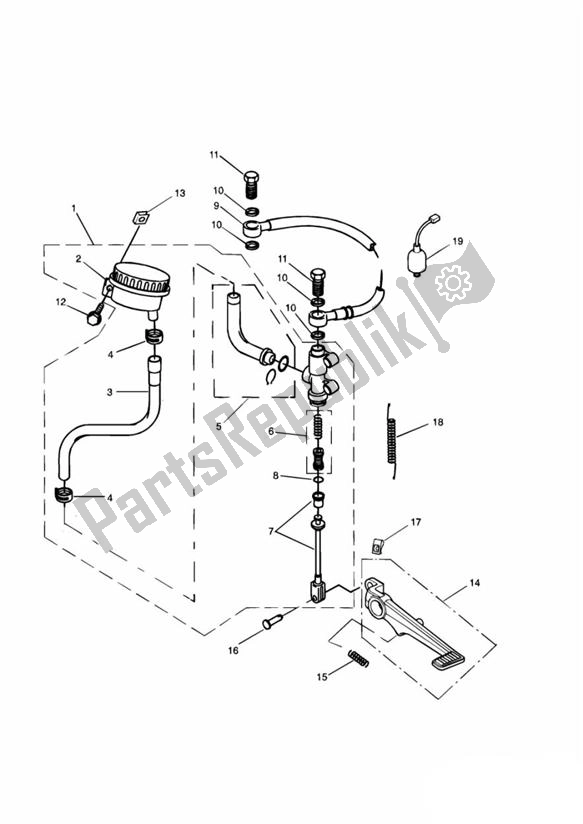 Tutte le parti per il Master Cylinder Assy Rear del Triumph Speed Triple 955I From VIN 141872 2002 - 2004