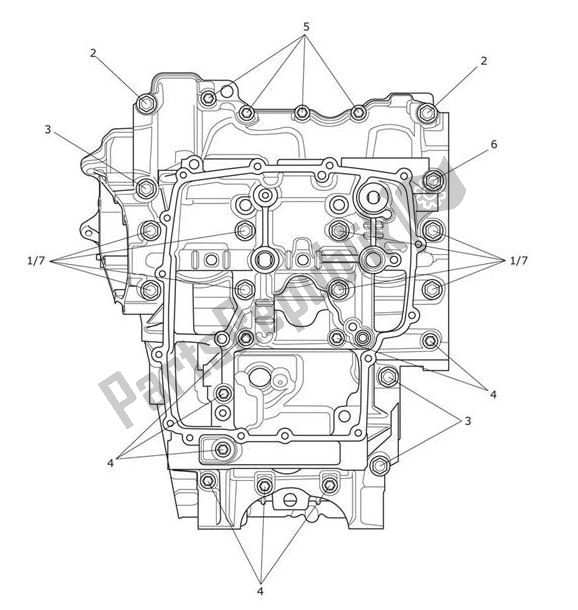 Wszystkie części do Crankcase Screws Triumph Tiger XRX From VIN 855532 1215 2018 - 2021