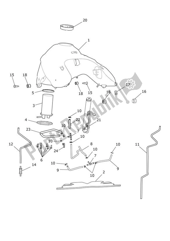 All parts for the Fueltank - Explorer Xrx of the Triumph Explorer XRX 1215 2015 - 2018