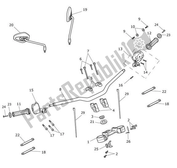 All parts for the Handlebar Switch of the Triumph Tiger XR From VIN 855532 1215 2018 - 2020