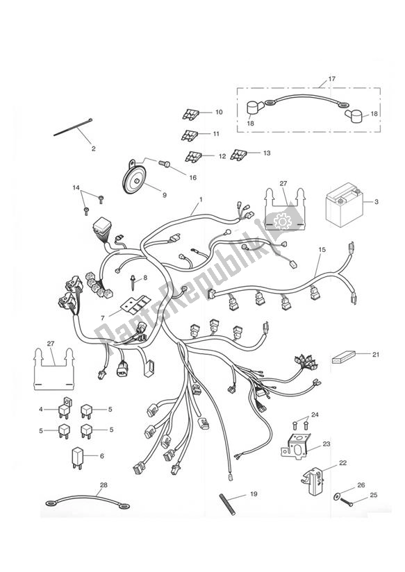 Todas las partes para Equipo Eléctrico de Triumph Speed Triple 955I From VIN 141872 2002 - 2004