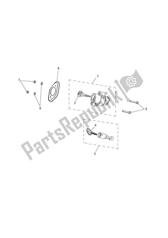 All parts for the Lock Set of the Triumph Thunderbird Commander 1699 2014 - 2016