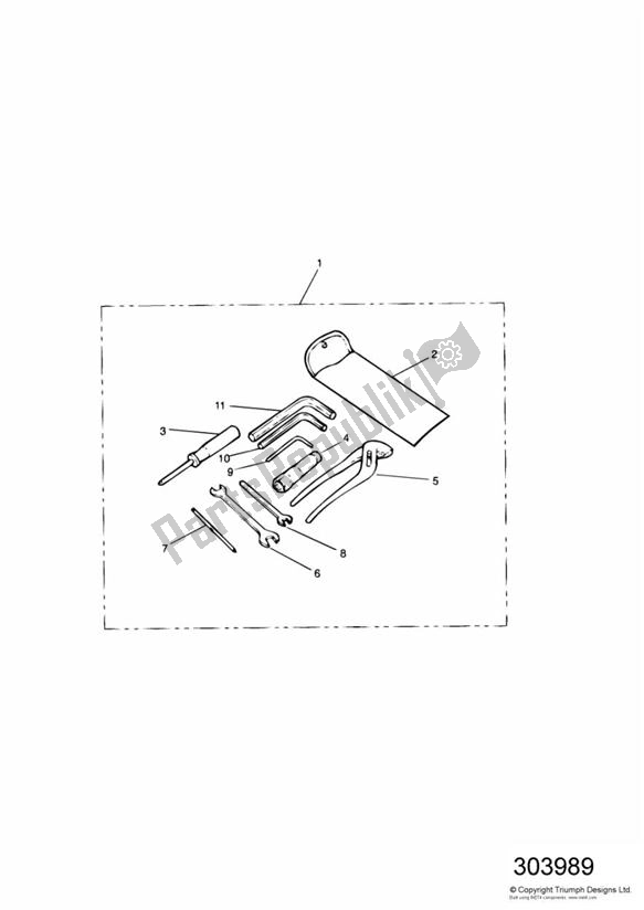 All parts for the Toolkit of the Triumph Tiger 885I T 709 1999 - 2001