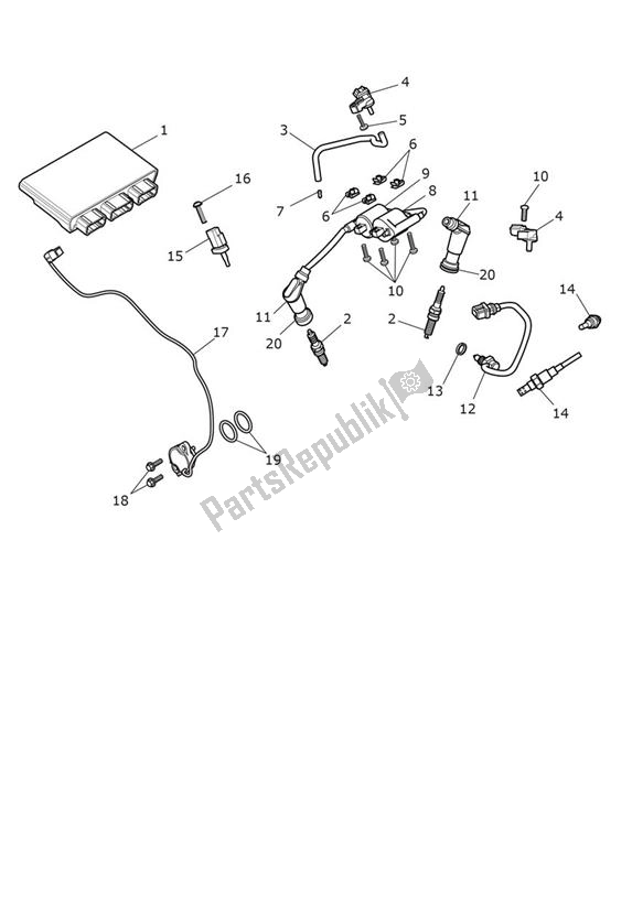 Todas las partes para Engine Management - Street Scrambler From Vin Ab9837 de Triumph Street Scrambler From AB 9837 900 2019 - 2021