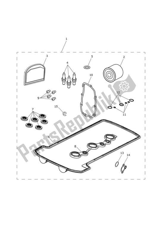 All parts for the Servicekit - Explorer Xca of the Triumph Explorer XCA 1215 2015 - 2017