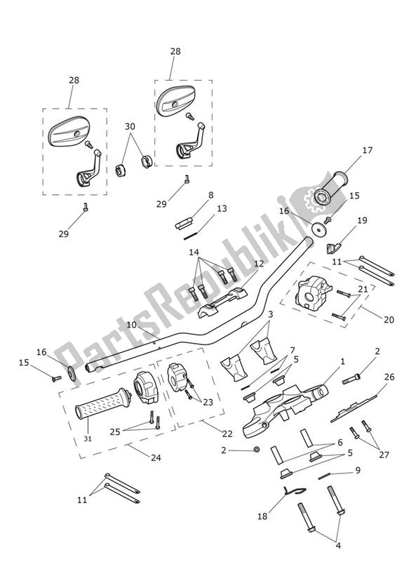 All parts for the Handlebar Switch From 920186 - Speed Twin Up To Vin Ae2310 of the Triumph Speed Twin UP TO VIN AE 2310 1200 2019 - 2020