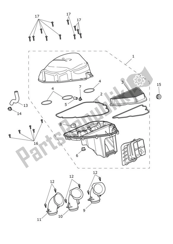 Wszystkie części do Airbox (airfilter) Triumph Tiger 1200 GT 1215 2022 - 2024