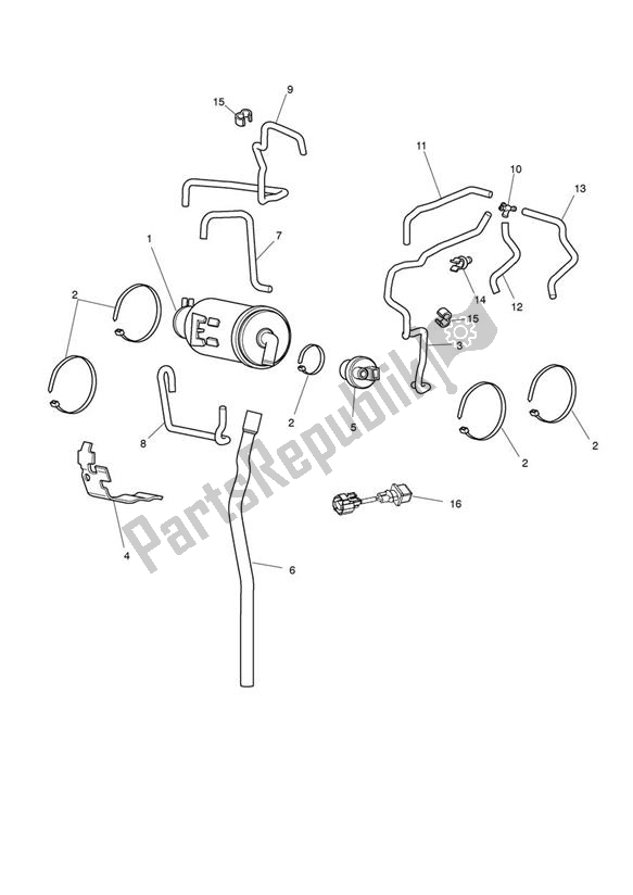 All parts for the Evap System Canada From 6718387 of the Triumph Rocket III 2294 2004 - 2012