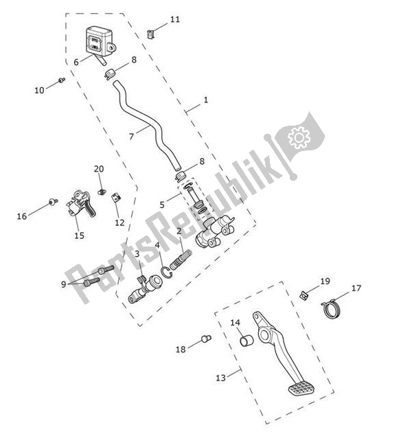 Todas as partes de Master Cylinder Assy Rear - Street Cup do Triumph Street CUP 900 2017 - 2020