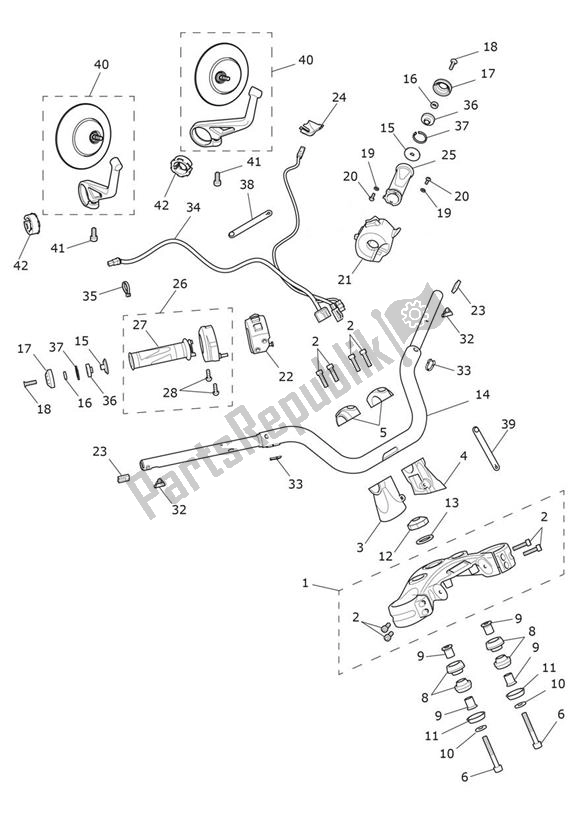 All parts for the Handlebar Switch of the Triumph Rocket 3 R Black 2458 2021