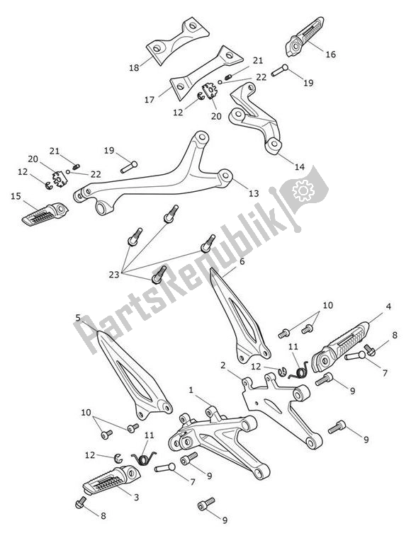 Todas las partes para Reposapiés de Triumph Speed Triple 1200 RS 1160 2021 - 2024