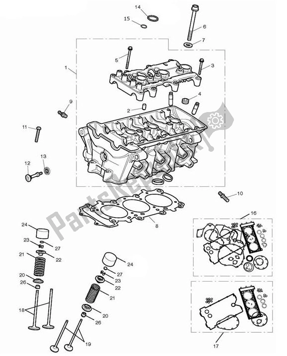 All parts for the Cylinder Head Valves of the Triumph Tiger XRX From VIN 855532 1215 2018 - 2021