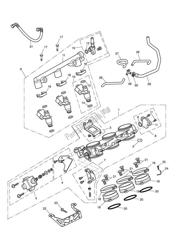 Wszystkie części do Injection Triumph Speed Triple R UP TO VIN 735436 1050 2012 - 2016