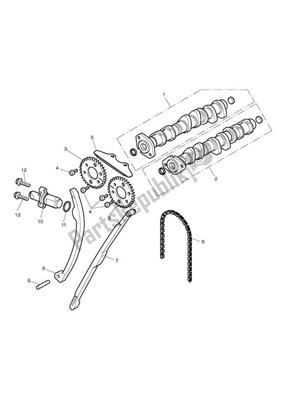 Tutte le parti per il Camshaft Up To Engine493832 del Triumph Street Triple R UP TO VIN 560476 675 2008 - 2012