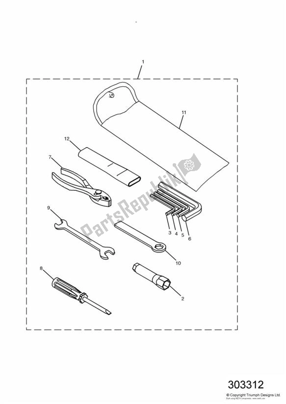 Wszystkie części do Toolkit Doppelschwinge Triumph Sprint RS 955 From VIN 139277 2002 - 2004