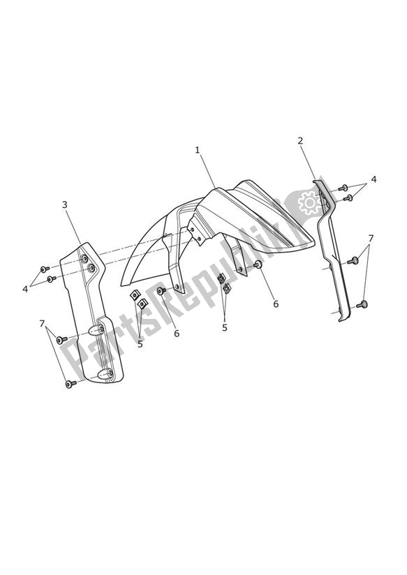 All parts for the Mudguard Front of the Triumph Tiger Explorer 1215 2012 - 2016