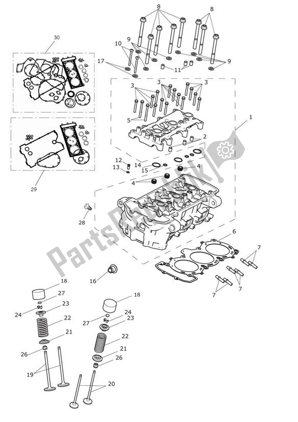 Alle onderdelen voor de Cylinder Head Valves van de Triumph Trophy 1215 SE 2013 - 2017