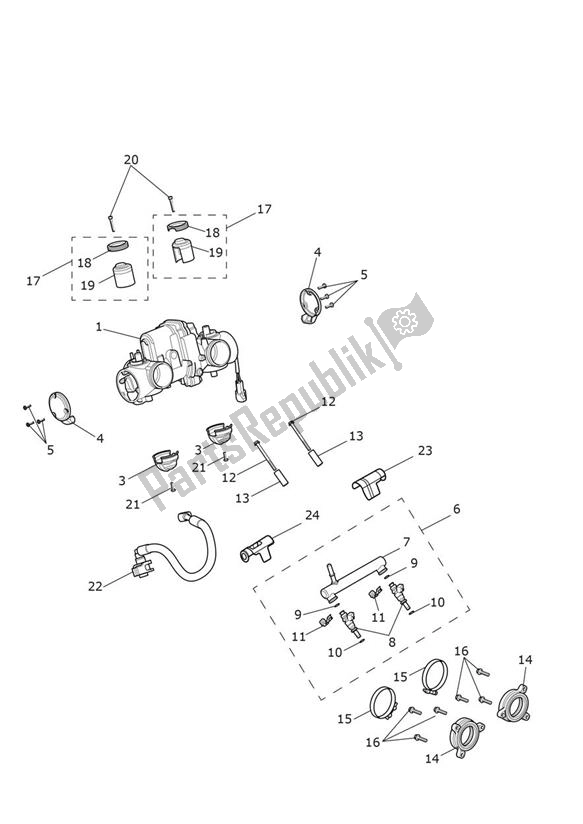 All parts for the Injection of the Triumph Bobber From AC 1196 1200 2017 - 2021