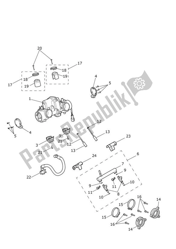 Alle onderdelen voor de Injection van de Triumph Speedmaster 1200 From AC 1201 2022 - 2024