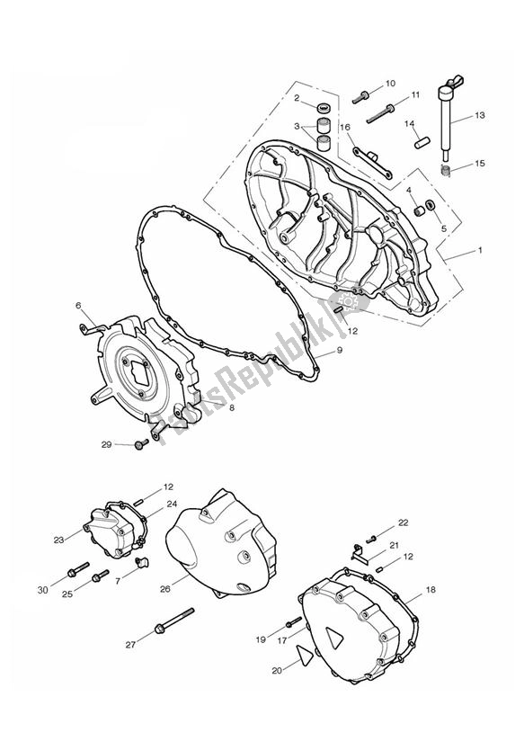 Wszystkie części do Pokrywa Silnika Triumph Thruxton EFI 865 2008 - 2016