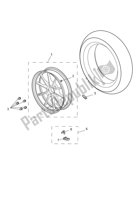 Alle onderdelen voor de Rear Wheel - Explorer Xrt van de Triumph Explorer XRT 1215 2015 - 2017