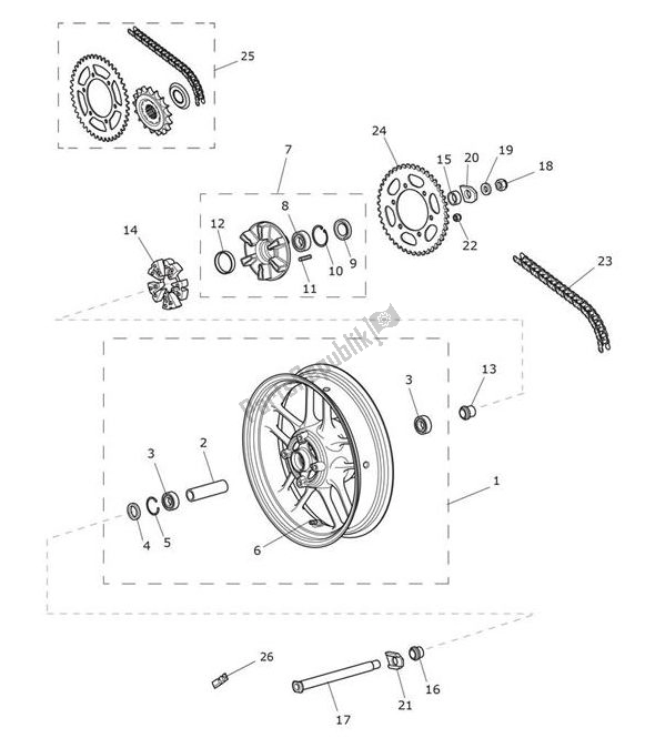 Tutte le parti per il Ruota Posteriore del Triumph Tiger XRX From VIN 855532 1215 2018 - 2021