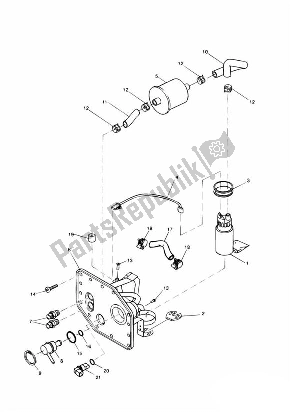 Alle onderdelen voor de Fuel Pump Up To Vin072716 van de Triumph Daytona T 595 / 955I 1997 - 2001