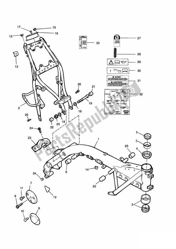 All parts for the Main Frame Assembly Up To Vin 071698 of the Triumph Thunderbird 900 885 1995 - 2004