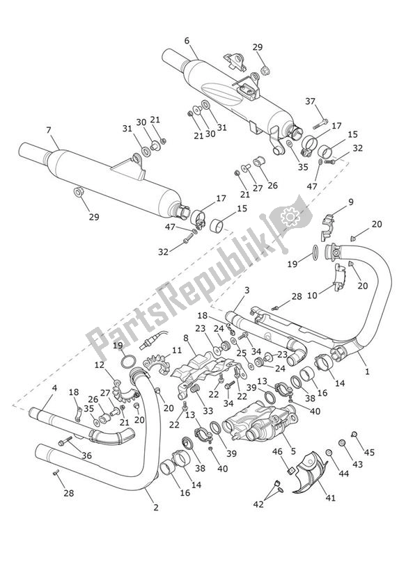 Toutes les pièces pour le échappement du Triumph Bonneville T 100 Black From 2016 900 2017 - 2021