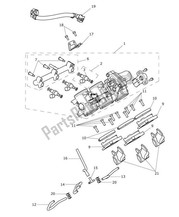 All parts for the Injection of the Triumph Tiger 1200 XR 1215 2018 - 2020