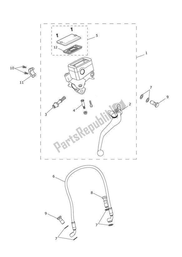 Wszystkie części do Master Cylinder Assy Front Triumph Tiger Explorer 1215 2012 - 2016